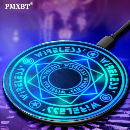 PMXBT Qi Wireless Charger for iPhone 11 12 Xs Max X XR 8 Plus 10W Fast Charging Pad for Samsung Note 9 Note 8 S10 Plus Xiaomi mi