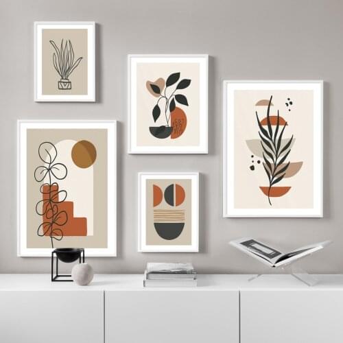 Boho Flower Tropical Floral Sun Moon Gallery Wall Art Canvas Painting Nordic Posters And Prints Decor Pictures For Living Room