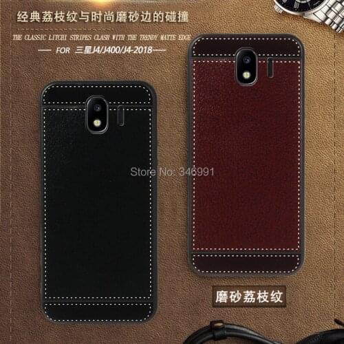 ISecret Funda for Samsung galaxy J4 2018 J400F Case leather Soft Black silicone for Samsung galaxy J4 2018 DUAL SIM Case luxury