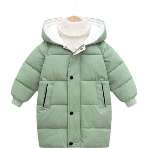 Winter Kids Coats Children Boys Jackets Fashion Thick Long Coats Girls Hooded Coat Snowsuit 3-10Y Teen Children Overcoat Parkas
