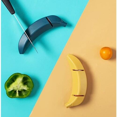 Home Kitchen Banana Grind Two Section Sharpening Tool Fast Sharpening Kitchen Knife Scissors