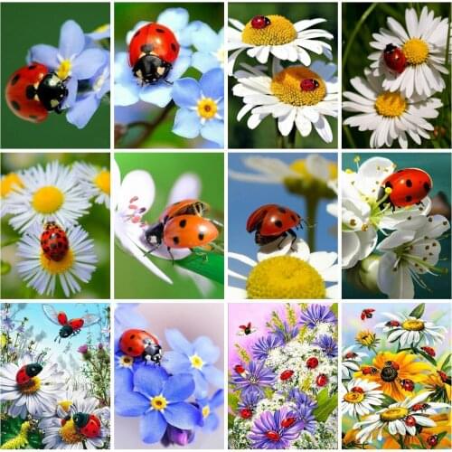 EverShine Diamond Mosaic Full Square Daisy Cross Stitch Diamond Embroidery Flowers Picture Rhinestones Art Handmade Home Decor