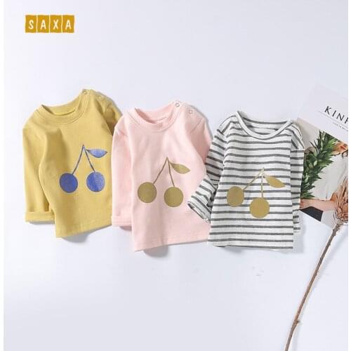Girls T-shirt Spring and Autumn Baby Clothes Cotton T-Shirt Boy and Girl Round Neck Print T-Shirt Newborn Tops Infant Clothes