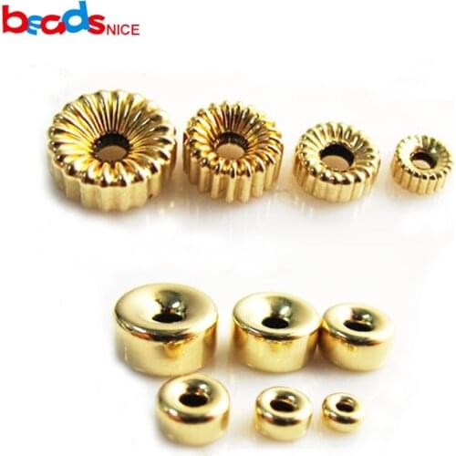 Beadsnice ID26109smt2 14K Gold Filled Smooth Rondelle Bead Bracelet Necklace Jewelry Making Beads Spacer Beads