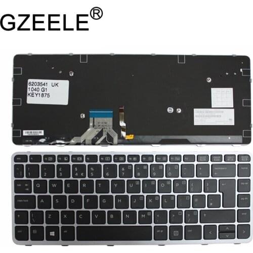 GZEELE New UK Layout Keyboard For HP Elitebook Folio 1040 G1 1040 G2