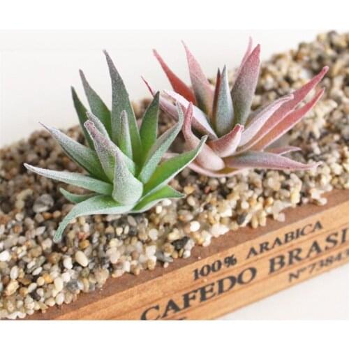 2 Pieces Artificial Vivid Flocking Plants Grass DIY Micro Landscape Floral Decor