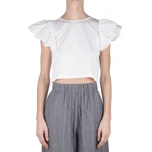 Jucca T-shirt women JC J3318010 t short T-shirt man. Poplin White