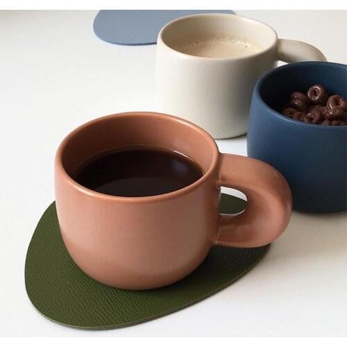 Cutelife Nordic Beige Small Ceramic Coffee Cup Mug Breakfast Drinking Milk Tea Mug Ins Cute Couple Gifts Wedding Porcelain Mugs