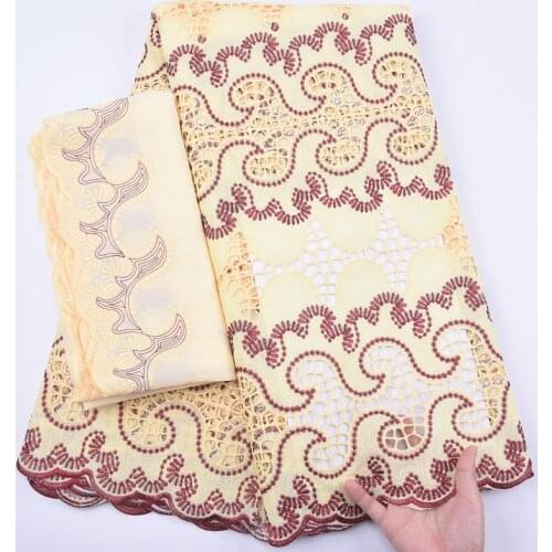 5+2 Yards African Dry Cotton Lace Fabric 2020 High Quality French Tulle Lace Fabric Swiss Voile in Switzerland for Wedding Dress