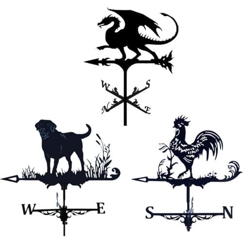 Weathervane Weather Vanes Roofs Retro Garden Stake Weather Vane Measuring Tools Outdoor Roof Decoration Architecture Decor Craft