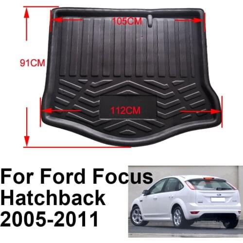Car Trunk Tray For Ford Focus Hatchback 05-11 Boot Mat Rear Trunk Liner Cargo Floor Tray Carpet Mud Kick Protector Cover