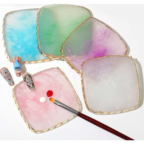 Nail Salon Nail Agate Palette Square Shape Nail Salon Tool Color Mixer Drawing Plate DIY Nail Art Display