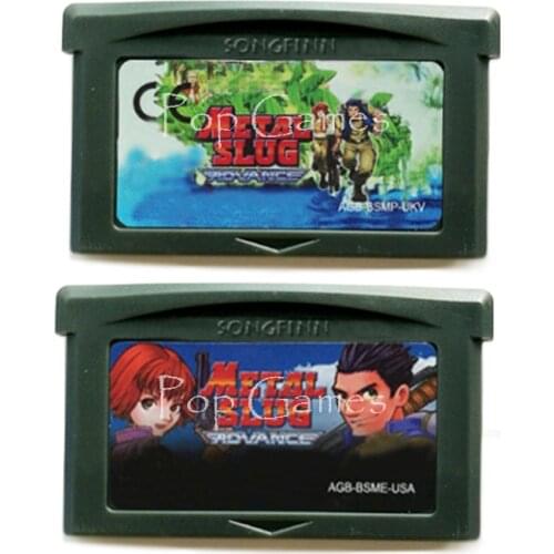 Black Shell USA EUR Metal Slug for 32 Bit Video Game Cartridge Console Card Handheld Player
