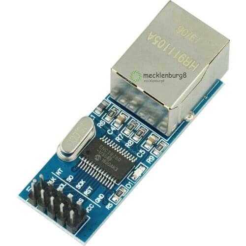 Mini ENC28J60 Ethernet LAN Network Module 3.3V 25MHz Crystal Board for Arduino 51 AVR SPI Interface Peak STM32 LPC Wholesale