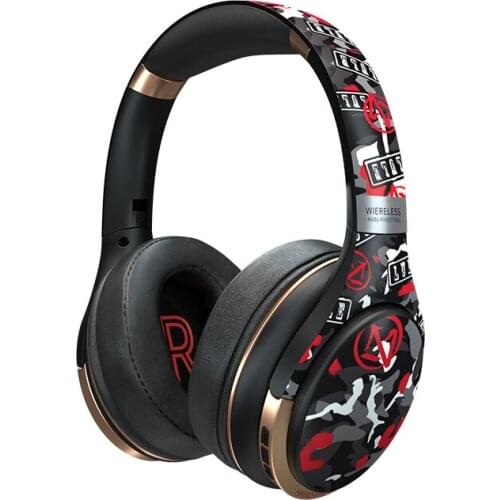 Powerful Bass Effect Headphone Graffiti Design Headset Over-Ear Headphones Bluetooth Headset Wireless Headset Gaming Headset