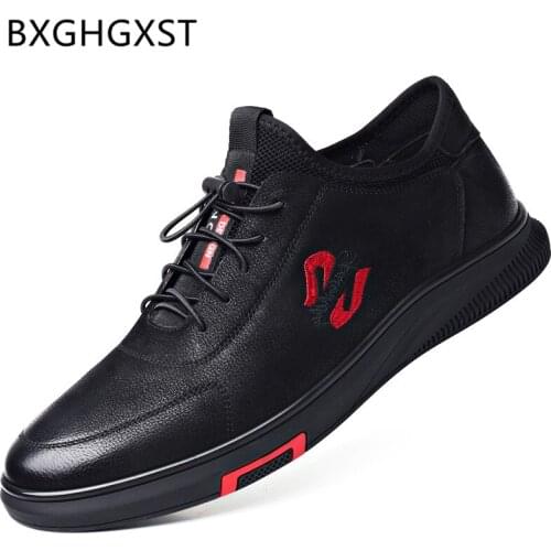 Leather Sneakers Men Casual Shoes Genuine Leather Shoes Men Loafers Black Sneakers Slip on Sport Shoes Men Sneakers 2020 Tenis