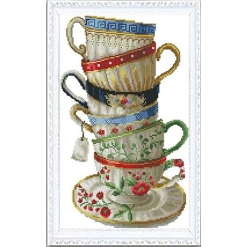 Golden panno,Needlework,DIY DMC Cross stitch,Sets For Embroidery kit 11ct 14ct Cross stitch cotton thread coffee Cross-Stitching