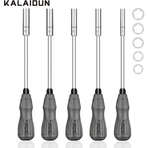 KALAIDUN Socket Screwdriver Set 5 PCS Magnetic Hexagon Sleeve Driver Bits Kit 5-10mm Removable Handle For Repair Car Hand Tools
