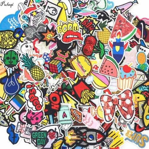 20/30pcs/lot Random Mixed Patch Set Ironing Sew On Patches Cartoon Cute Embroidered Applique Patches For Clothes Patch Stickers