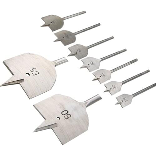 4 types 6Pc/set Flat Drill Long High-carbon Steel Wood Flat Drill Set Woodworking Spade Drill Bits Durable Woodworking Tool Sets