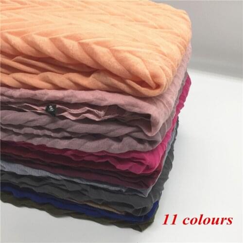 New plain women scarf/scarves crinkled shawl solid soft viscose bandana cotton muslim hijabs wraps 10pcs/lot free shipping