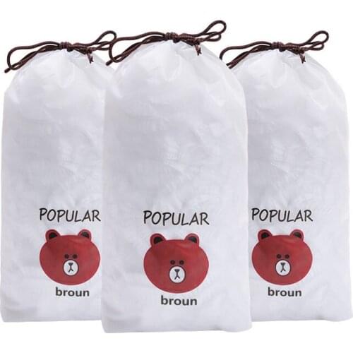 Disposable Food Cover Plastic Wrap Elastic Food Lids For Fruit Bowls Cups Caps Storage Kitchen Fresh Keeping Saver Bag