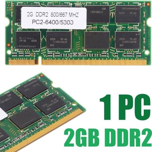 1pc Laptop Memory 2GB DDR2 PC2 6400/5300 800/667 MHZ Notebook RAM 200pin Non-ECC Memory for Dell HP Acer ASUS