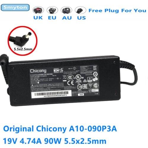 Original Chicony 90W Charger AC Adapter A10-090P3A For 19V 4.74A 90W Laptop Power Supply Charger 5.5x2.5mm