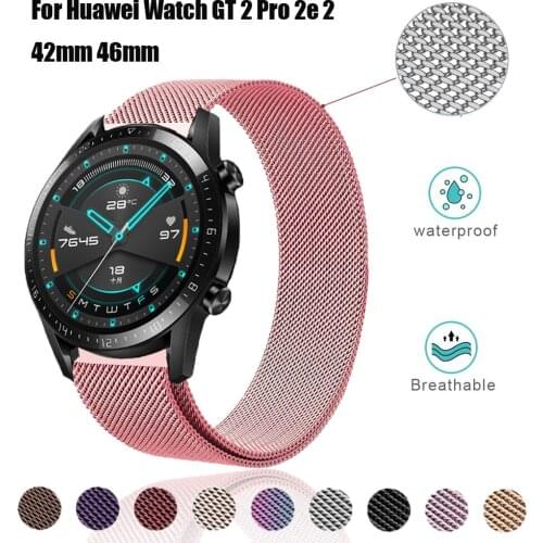 Magnetic buckle Strap For Huawei Watch GT 2 2e/2 Pro Band 20mm 22mm Stainless Steel for huawei watch GT 2 46mm 42mm bracelets