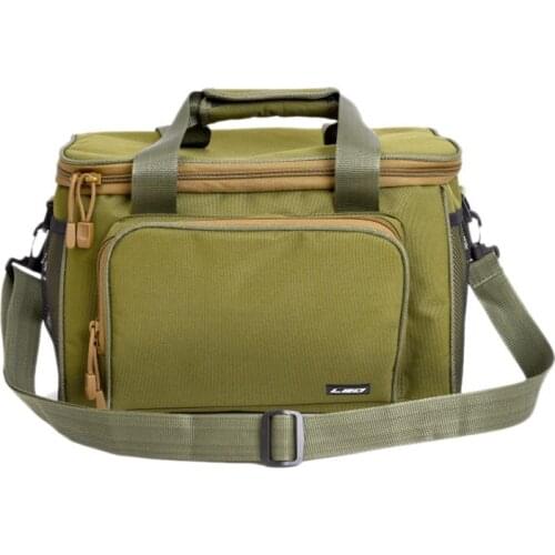 LEO Fishing Bags Large Capacity Fishing Tackle Storage Bag Multi-Pocket Accessories Holdall with Padded Shoulder Strap