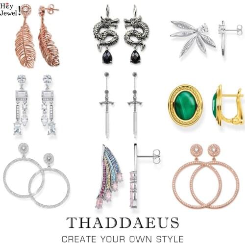 Drop Earring Richly Ornamented Sword Cross Vintage Gift For Women Men High Quality 925 Sterling Silver Fine Jewelry