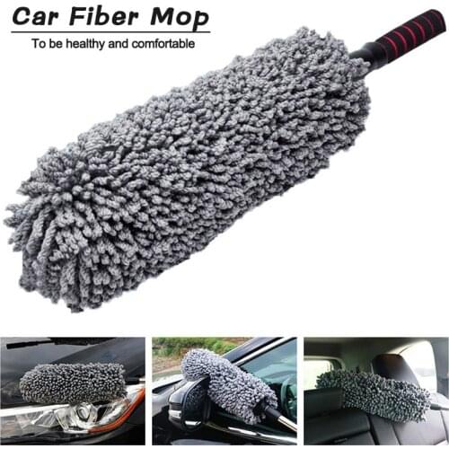 Car Cleaning Brush Microfiber Wheels Brush Detailing Brush Dust Wax Mop Retractable Rod Car Cleaning Tools