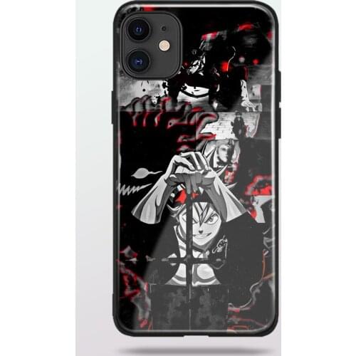 Asta Black Clover Anime Glass Soft Silicone Phone Case Cover Shell for iPhone SE 6s 7 8 Plus X XR XS 11 12 Mini Pro Max