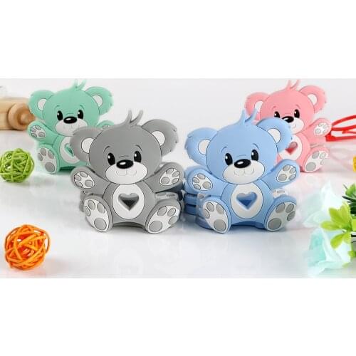 Kovict 5/10pcs Animal Silicone Teether BPA Free Food Grade Silicone Pandents DIY Pacifier Chain Accessories Children Molar Toys