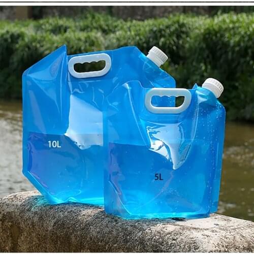Foldable Water Bag for Car Outdoor Sports Camping Hiking Storge Water Bucket Picnic Water Container Lifting Carrier 5L OR 10L