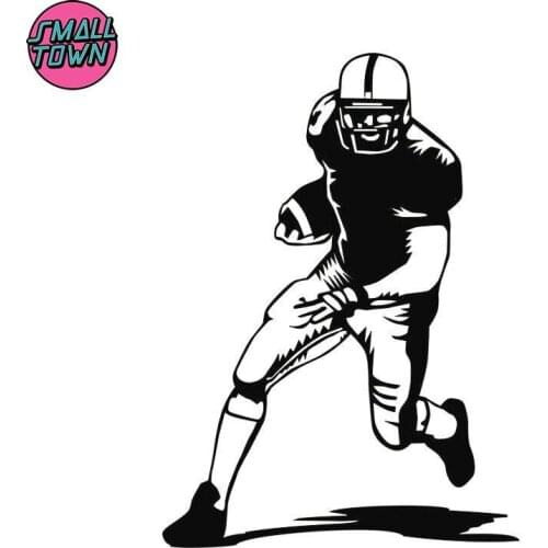 Small Town 11.6CM*16CM American Football Sport Fashion Window Decals Vinyl Stickers Black/Silver C31-0167