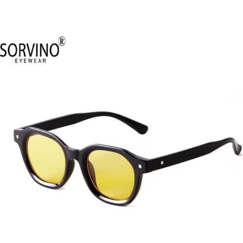 SORVINO Retro Y16 Small Round Red Colorful Sunglasses 2021 New Trendy Round Face Street Women Unique Eyewear UV400 Protection