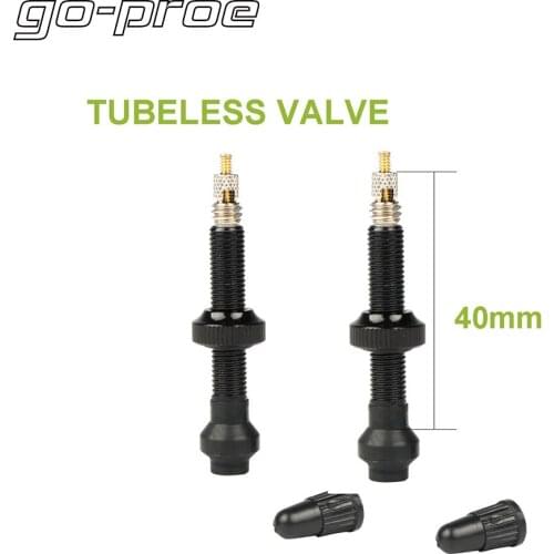 Go-proe Ultra Light 40mm Tubeless Tire Valve High Quality Aluminum Alloy Bike Valve 2 Pcs French Valve For MTB Road Bike Wheels