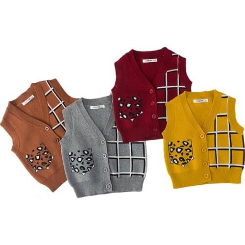 Baby Girls Sweaters Children Solid Sleeveless Pullover Vest Baby Boys Sweaters Cardigan Knit Vest Kids Toddler Autumn Outerwear