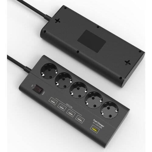 5*EU power and 5*USB Power Strip Surge Protector Quick Charge 3.0 USB port EU extension socket 5 outlet 5 usb EU Plug Power boar
