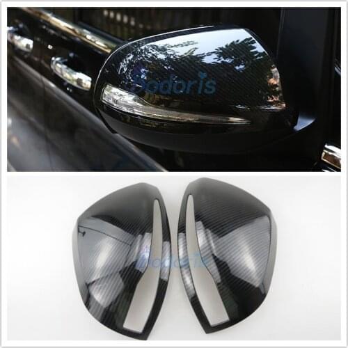 Carbon Fiber Color Rearview Mirror Cover Side Wing Cap Shell Case Trims 2014-2018 for Mercedes Benz V Class V260 Car Accessory