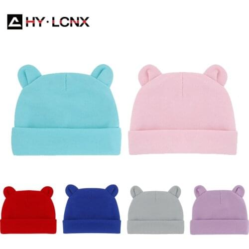 Spring Autumn Korean Baby Cute Ear Decoration Cotton Breathable Sun Hat Boys Girls Double Layer Warm Outdoor Sports Hat
