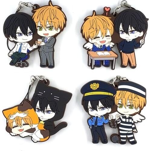 I'm threaten by the man who wants to be embraced the most Japanese anime figure rubber mobile phone charms keychain strap