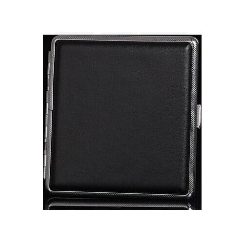 14-20 Cigarette Personalized Delicate Black Men Leather Cigarette Case Waterproof Cigarette Box Slim Portable High-Grade Gift