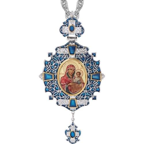 Free Shipping Silver Color Catholic Orthodox Cross Pendant Big Badge Cross Necklace Handmade Necklaces Jewelry Accessories