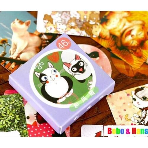 New 46 pcs/pack cute cat & animals mini style paper diary sticker Scrapbooking Decoration label Wholesale