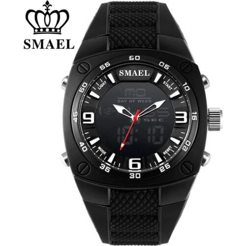 SMAEL Male Analog Quartz Digital Watch Automatic Date Fashion Watches Men Waterproof LED Sport Military-Watch Shock Clock Mens