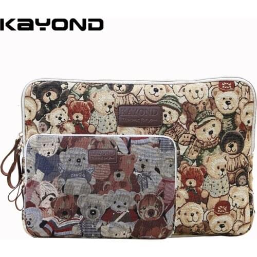 Lovely Baby Bear Pattern Laptop Case Bag Sleeve Cover for MacBook Air Pro iPad 8 11 12 13 14 15 inch Free Drop Shipping