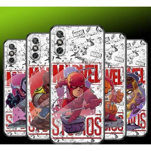 Tempered Glass Cover Hero Marvel Member For Huawei Y6 Y7 Y9 Y5P Y6P Y8S Y8P Y9A P Smart Z 2019 2020 2021 Phone Case