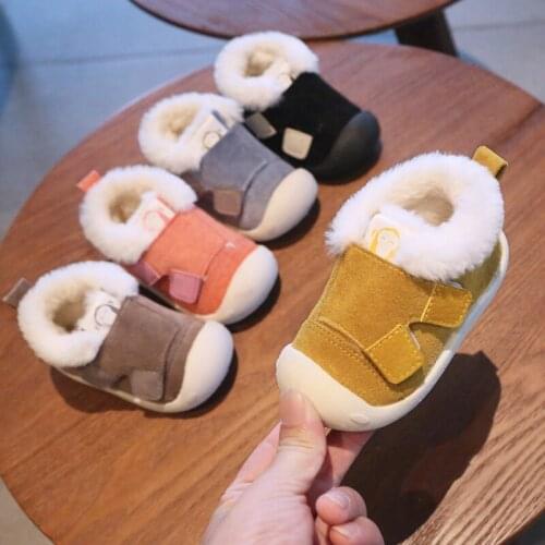 Infant Toddler Boots Winter Warm Plush Baby Girls Boys Snow Boots Outdoor Comfortable Soft Bottom Non-Slip Child Kids Shoes